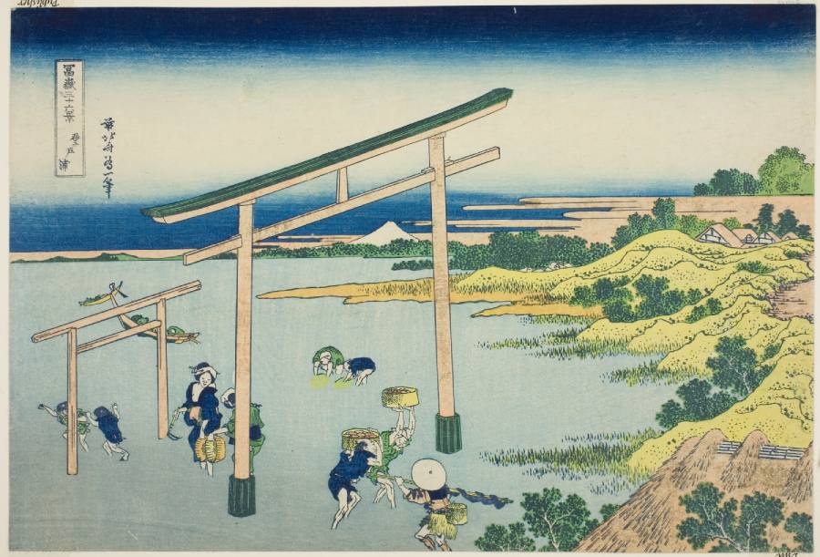 「富嶽三十六景」系列當中的「登戶浦」